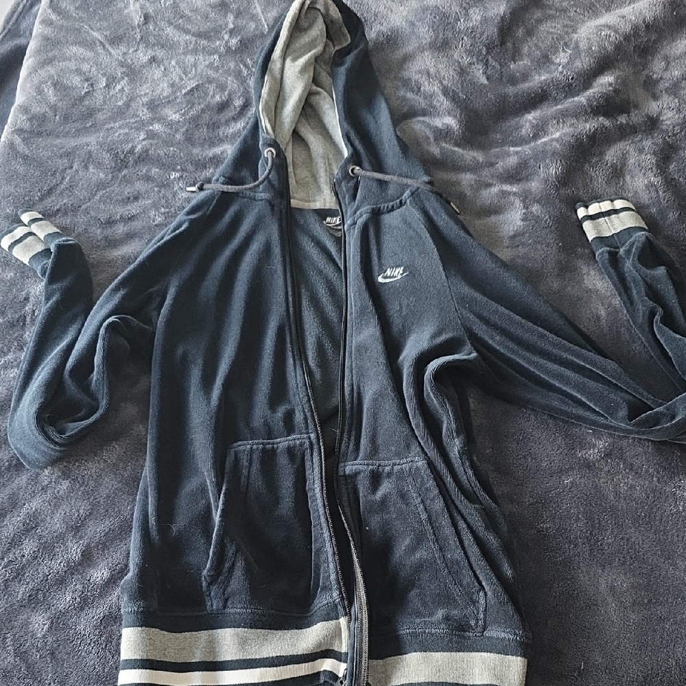 Nike Dark Blue and Gray Hoodie